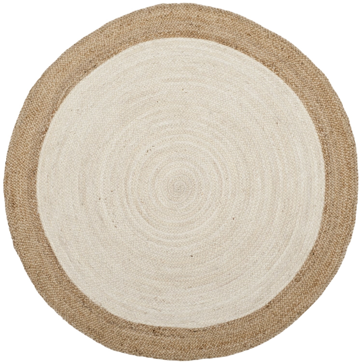 SAFAVIEH Natural Fiber Cebrail Braided Jute Area Rug, Ivory/Natural, 3' x 3' Round
