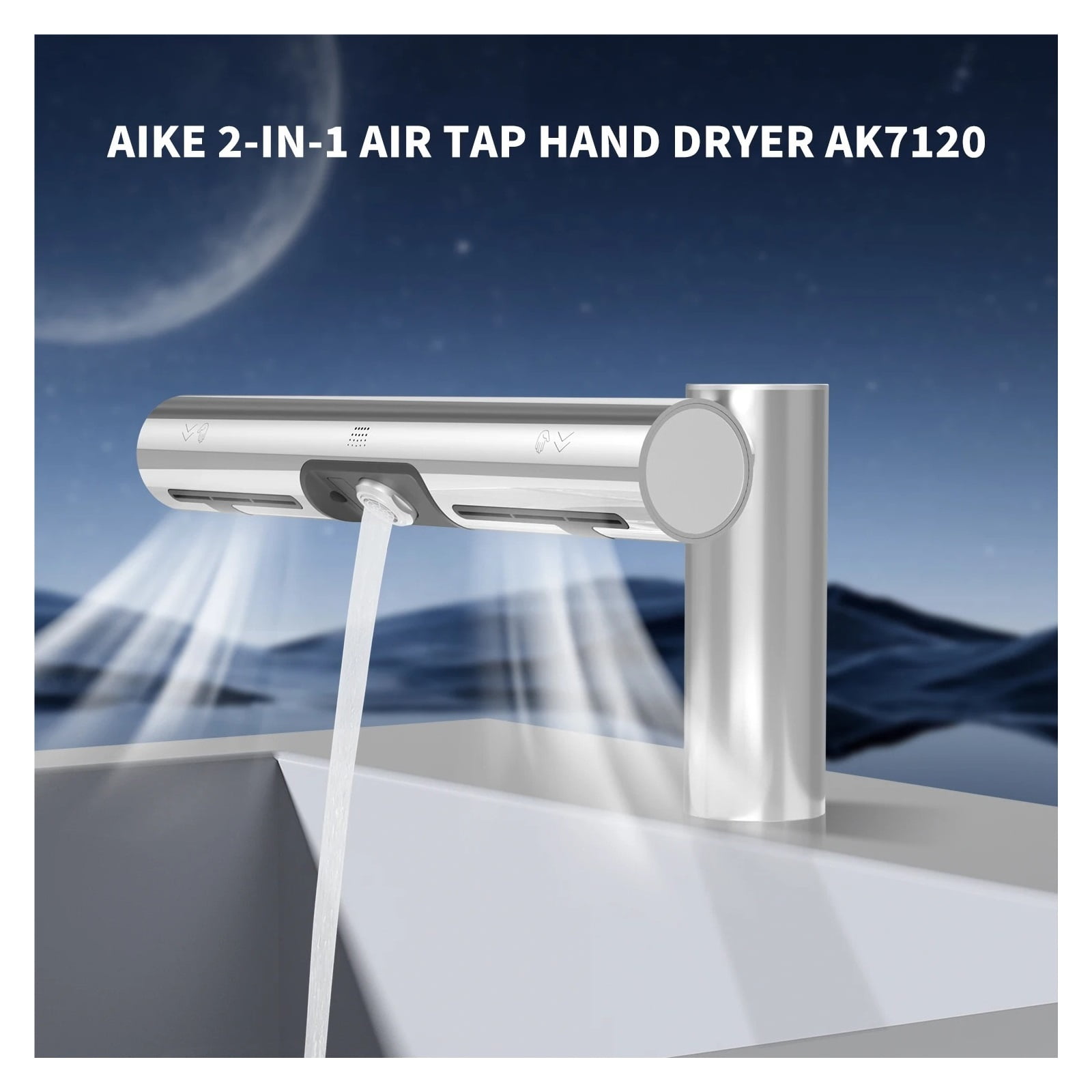 Bathroom Hands Dryer 2 In 1 Design, Automatic Hand Washing And Drying Machine, Bathroom Faucets Air Tap Powerful Hand Dryer ,Power as an Elephant