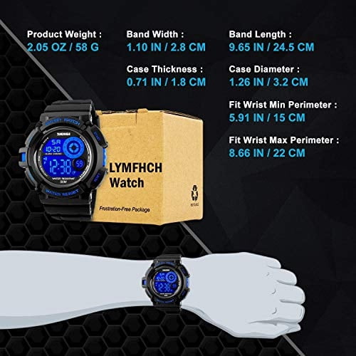 Skmei Mens Sport Running Reloj, Digital Electrónico 50M Impermeable Mi