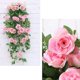 thumbnail image 2 of 2 Pack Artificial Hanging Plants Flower Rose Vine Silk Garland Hanging Ivy Vine Basket Plant For Home Party Wedding Arch Garden Wall Decor, 2 of 5