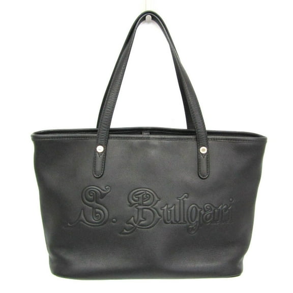 Pre-Owned Bvlgari Collezione 32958 Women's Leather Tote Bag Black (Good)