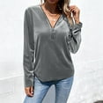thumbnail image 2 of Women's Metallic Velvet Long Sleeve Top Shirts Blouses Crewneck Slim Fit Solid Color Soft for Casual Work Office Party Night Out Fashion Essential Gift for Women | CSEONE,Gray L, 2 of 9