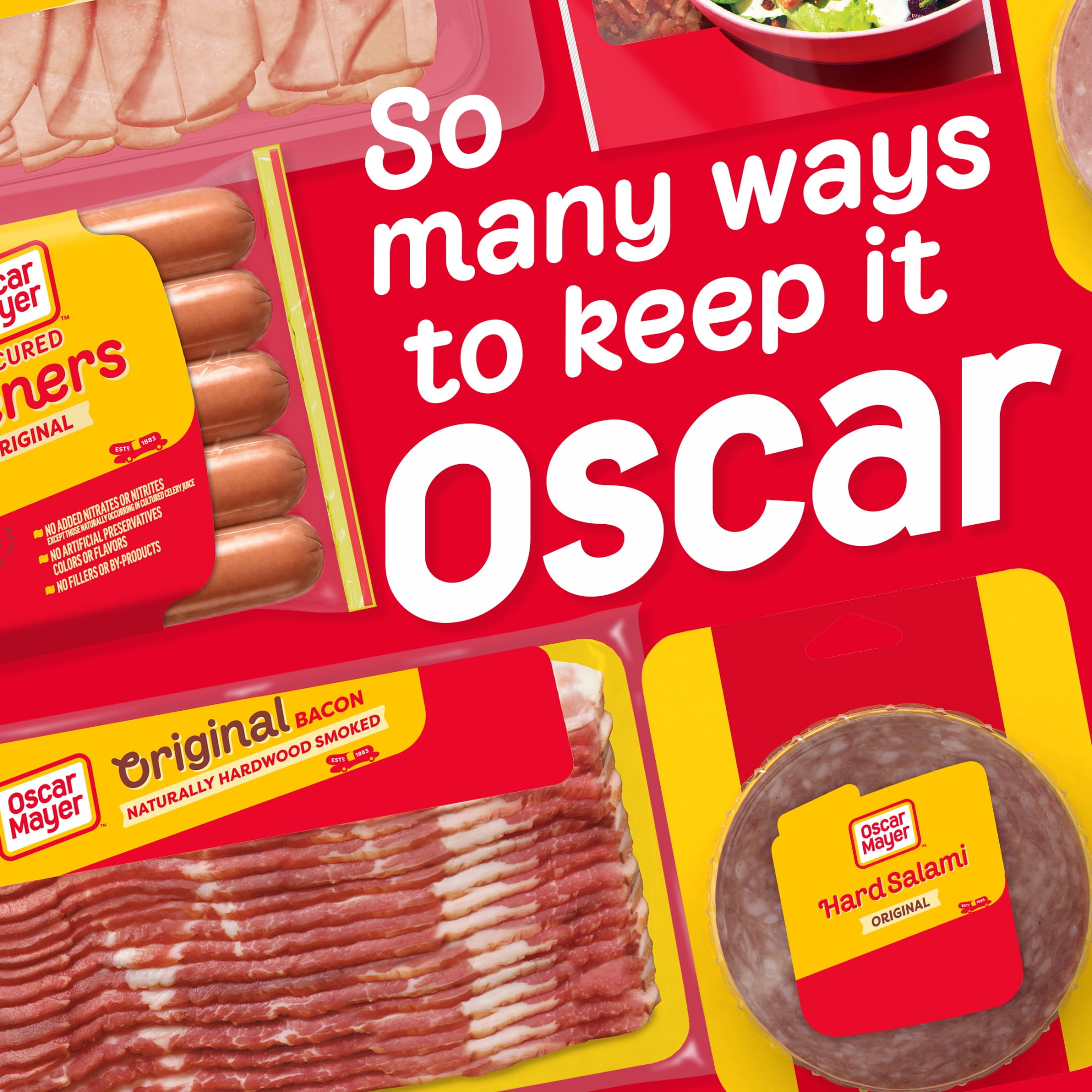 Oscar Mayer Hard Salami Sliced Lunch Meat, for Sandwiches and Easy Lunches, Quality Meat, No Fillers, 8 oz
