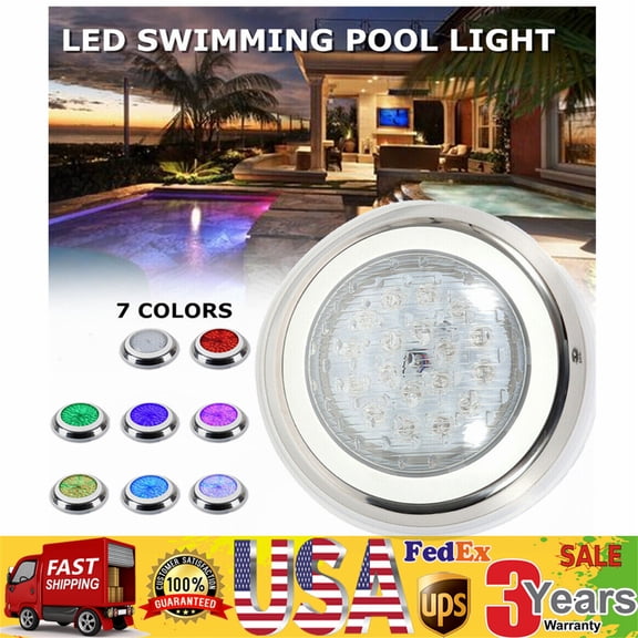 12V 54W RGB LED Swimming Pool Light Underwater SPA Waterproof Lamp W/ Remote