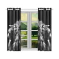 thumbnail image 2 of MYPOP Black Lion Window Curtain Kitchen Curtain 26x39 inches (Two Pieces), 2 of 3