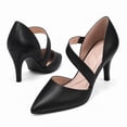 thumbnail image 2 of Pennysue Women's Black PU Strappy Short Heels With Pointed Toes Size 8.5, 2 of 8