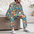 thumbnail image 7 of Salouo Colorful Fish 1 Print Button-Front Long Sleeve Pajama Set for Men, Soft 2Pjs Men's Long Sleeve Sleepwear-Small, 7 of 7