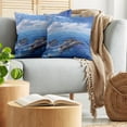 thumbnail image 5 of Ambesonne Ocean Throw Pillow Cover 2 Pack, Jumping Dolphins in Sky, 20", Blue White, 5 of 7