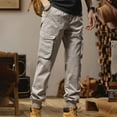 thumbnail image 2 of NIEWTR Mens Cargo Pants Relaxed Fit Casual Work - Adjustable Leg Style with Comfortable Lightweight and Breathable Fabric (Light Gray,XL), 2 of 5