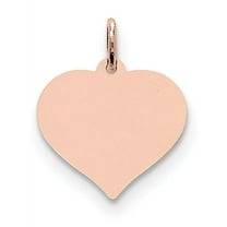 14K Rose Gold Heart Disc Charm (19 X 17) Made In United States xrm528/18
