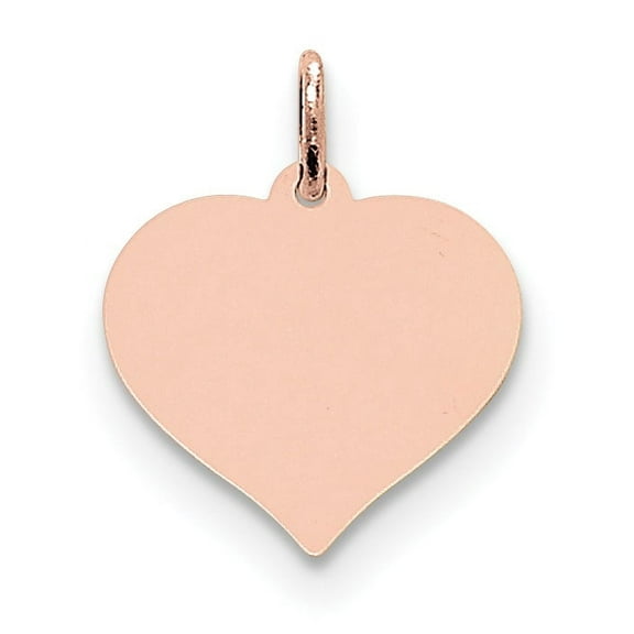 14K Rose Gold Heart Disc Charm (19 X 17) Made In United States xrm528/18