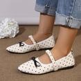 thumbnail image 2 of SuTry Women's Pointed Toe Flats Polka Dot Bow Detail Slip On Elastic Strap Lightweight Comfortable Casual Walking Shoes(42), 2 of 4