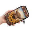 thumbnail image 2 of SEANATIVE Neoprene Eyewear Pouch Zipper Glasses Case Shockproof Anti-Scratch Eyeglasses Case Lightweight Women Men Sunglasses Holder Bag for Outdoor Office Travel, Aztec Highland Cow Sunflower, 2 of 7
