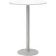 thumbnail image 1 of Pemberly Row 30" Round Wood Top Bar Table in Designer White and Silver, 1 of 1