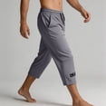 thumbnail image 4 of Xdegoge Mens Athletic Shorts Below Knee Capri Pants Elastic Waist Drawstring with Pockets Quick Dry Breathable Workout Gym Running Activewear Training, 4 of 5