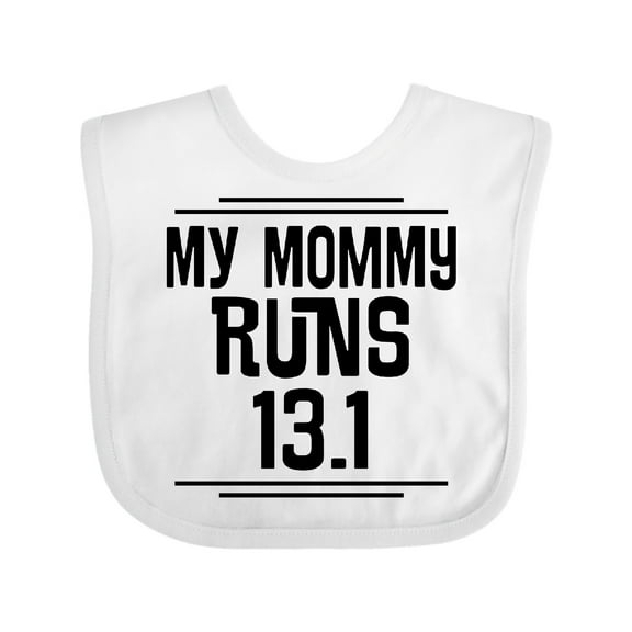 Inktastic Mommy Runs Half Marathon Boys or Girls Baby Bib