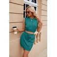 thumbnail image 2 of EASYBRAUS Women Summer Two Piece Outfit Solid Camisole Top Drawstring Skirt Set Casual Vacation Wear, 2 of 8