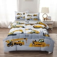 thumbnail image 3 of 4-Pcs Construction Twin Size Boys Bedding Set, Kids Comforter Set for Teens, 3 of 7
