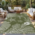 thumbnail image 2 of Sage Green Coastal Outdoor Rug for Patio/Deck/Porch, Non-Slip Large Area Rug 5 x 8 Ft, Starfish Coral Summer Beach Ocean Indoor Outdoor Rugs Washable Area Rugs, Reversible Camping Rug Carpet Runner, 2 of 8