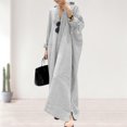thumbnail image 1 of Vestido Camisa holgada a rayas Vestido maxi Cárdigan informal con botones Vestido de viaje diario Ygjytge Gris S para Mujer, 1 of 8