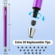MEKO 10 Pack Stylus Pens for Touchscreens, Thin Rubber Tip with 20 Replaceable Heads - Compatible iPad iPhone Tablets All Devices