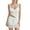 White, variant on Women Knitted Skirt Set, V-neck Hollowed Irregular Hem Camisole with Elastic Waist Mini Skirt