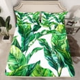 thumbnail image 2 of Feelyou Green Tropic Leaves Full Size Sheets, Watercolor Plant Bed Sheets, Summer Botanical Theme Sheet Sets, Ultra Soft Bedroom Decor, 4-Piece, 2 of 7