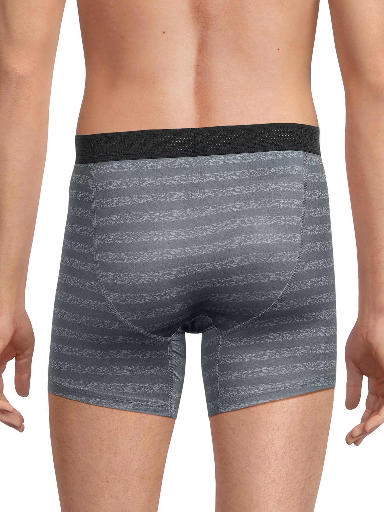 Reebok Men’s Featherweight Performance Boxer Briefs Underwear, 6 Inch, 3-Pack