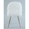 thumbnail image 6 of Roundhill Furniture Ravni Faux Fur Accent Chair Ottoman Set in White/Rose Gold, 6 of 11
