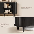 thumbnail image 6 of Sideboard Buffet Cabinet with Silding Doors, Accent 55" Storage Cabinet with Adjutable Shelf for Kitchen, Living Room, Black, 6 of 13
