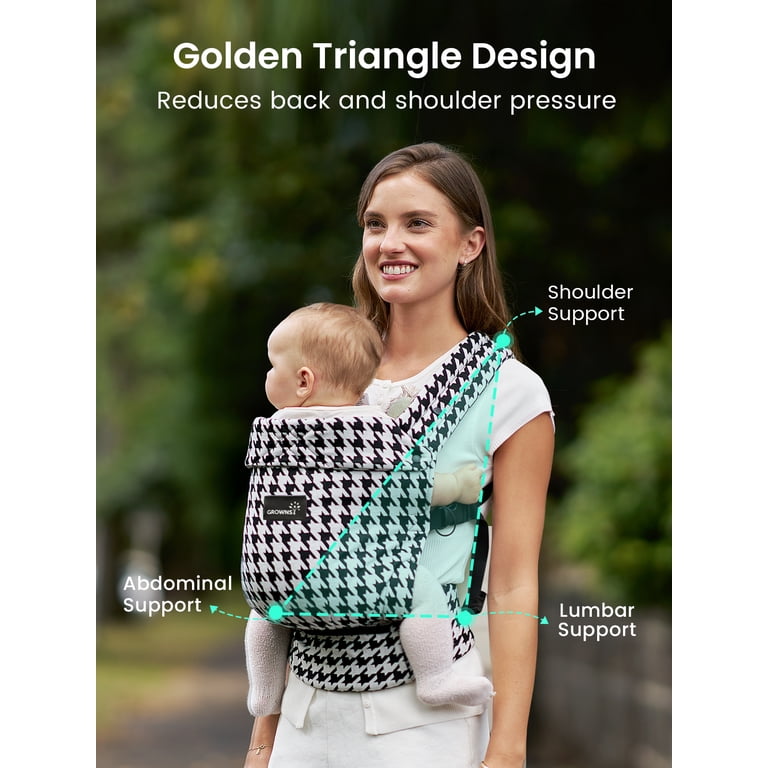 Newborn GROWNSY Ergonomic - Newborn To Toddler (7-44 Lbs), Easy Wear, Hands-Free Sling With Head Support Baby Carrier