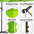 thumbnail image 3 of WULFUL 10ft Offset Hanging Outdoor Cantilever Patio Umbrella for Garden, Green, 3 of 7