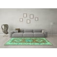 thumbnail image 3 of Ahgly Company Indoor Rectangle Geometric Turquoise Blue Traditional Area Rugs, 2' x 5', 3 of 4