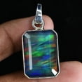 thumbnail image 5 of A+ CERTIFIED Natural Opal 26 Ct 925 Starling Silver Emerald Pendant Free Gift, 5 of 7