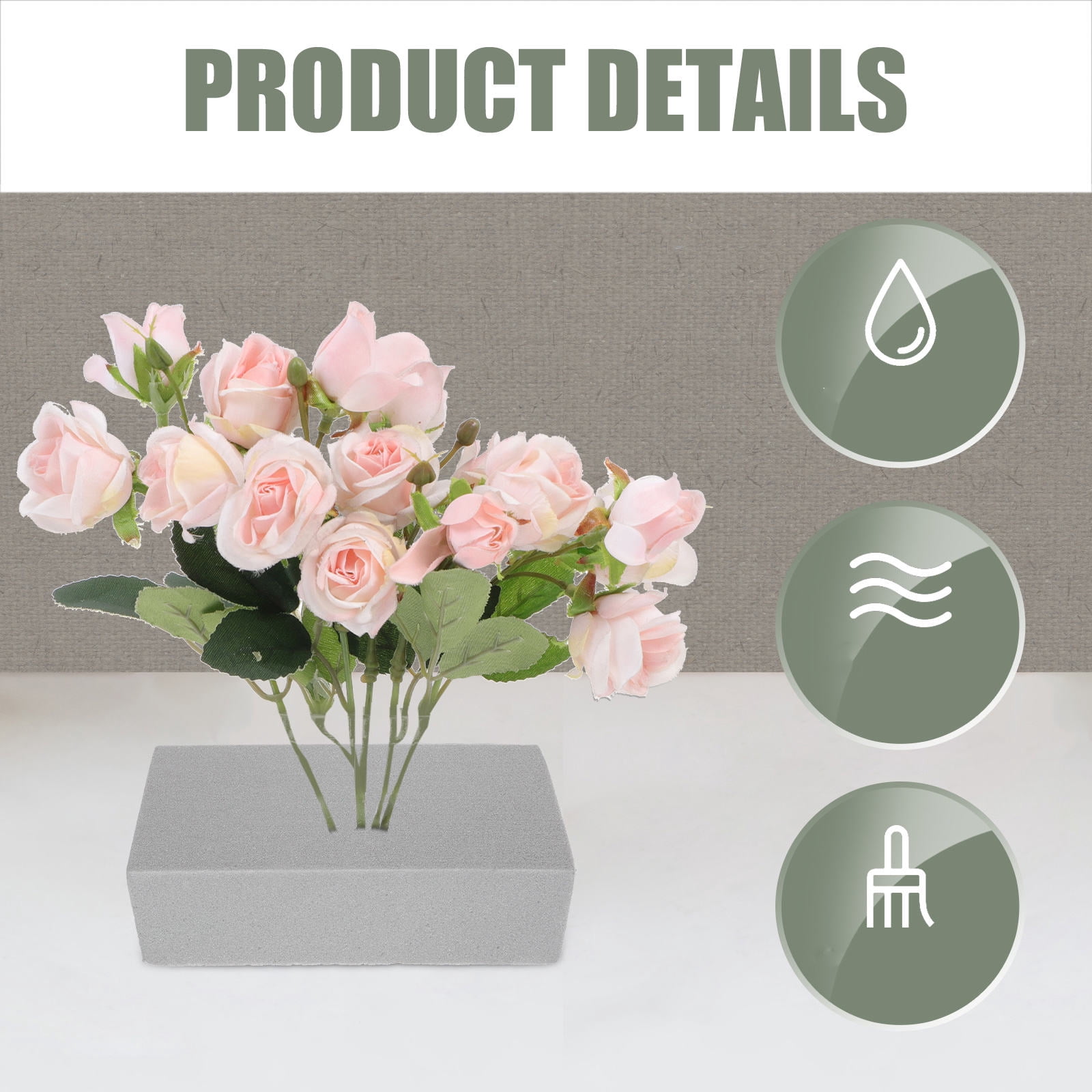 DEEPCRAFF 6Pcs Simulated Potted Foam Materials Black Floral Foam Bricks for Flower Display