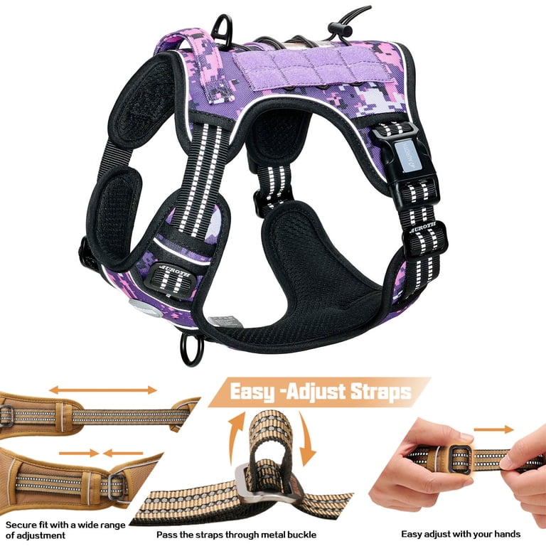 Auroth No-Pull Dog Harness, Medium, Purple Camo photo 2