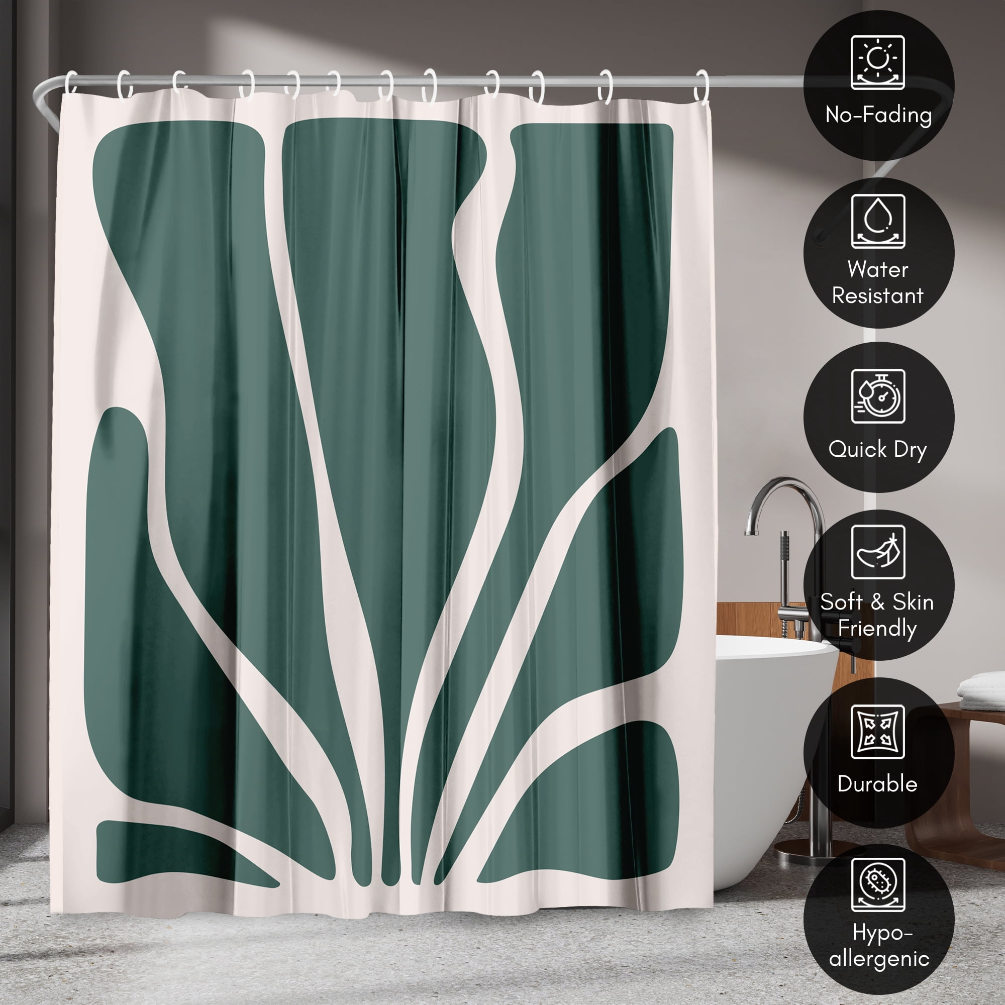 Americanflat 71" x 74" Shower Curtain, Abstract Seaweed by ArtPrink
