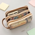 thumbnail image 4 of Lzobxe Pencil Pouch with Zipper, Multiple Compartment and Pockets Pencil Case with Handle, Extra Large Pens Organizer for College, Office, Dorm, 4 of 9