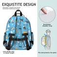 thumbnail image 5 of Multicolor Cat and Paw Print Blue Cute School Backpack Bag for School with Padded Back and Adjustable Shoulder Straps 15.25"x11.5"x5.25", 5 of 5