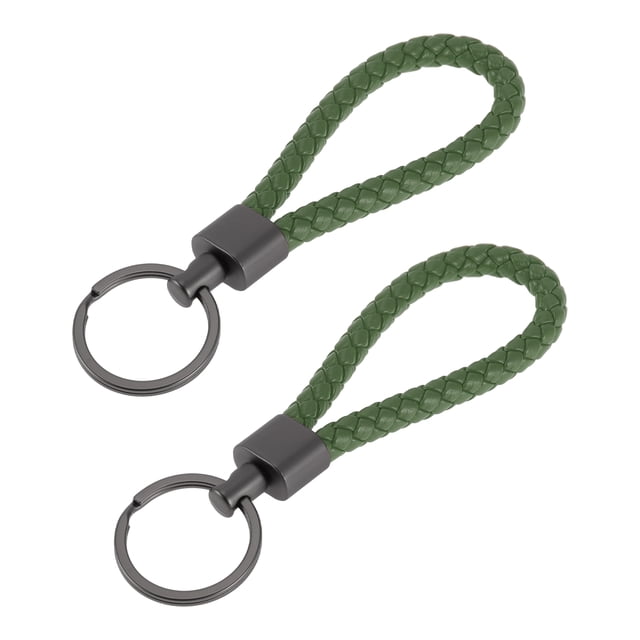 Llavero para Automóvil Unique Bargains Llavero Universal con Anillo para Llaves de Control Remoto para el Hogar de Cuero Aleación de Zinc Verde Militar 2 Pcs