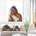 thumbnail image 1 of Grande Illustration de Cheval Brun - Impression sur Toile d'Animal, 1 of 3