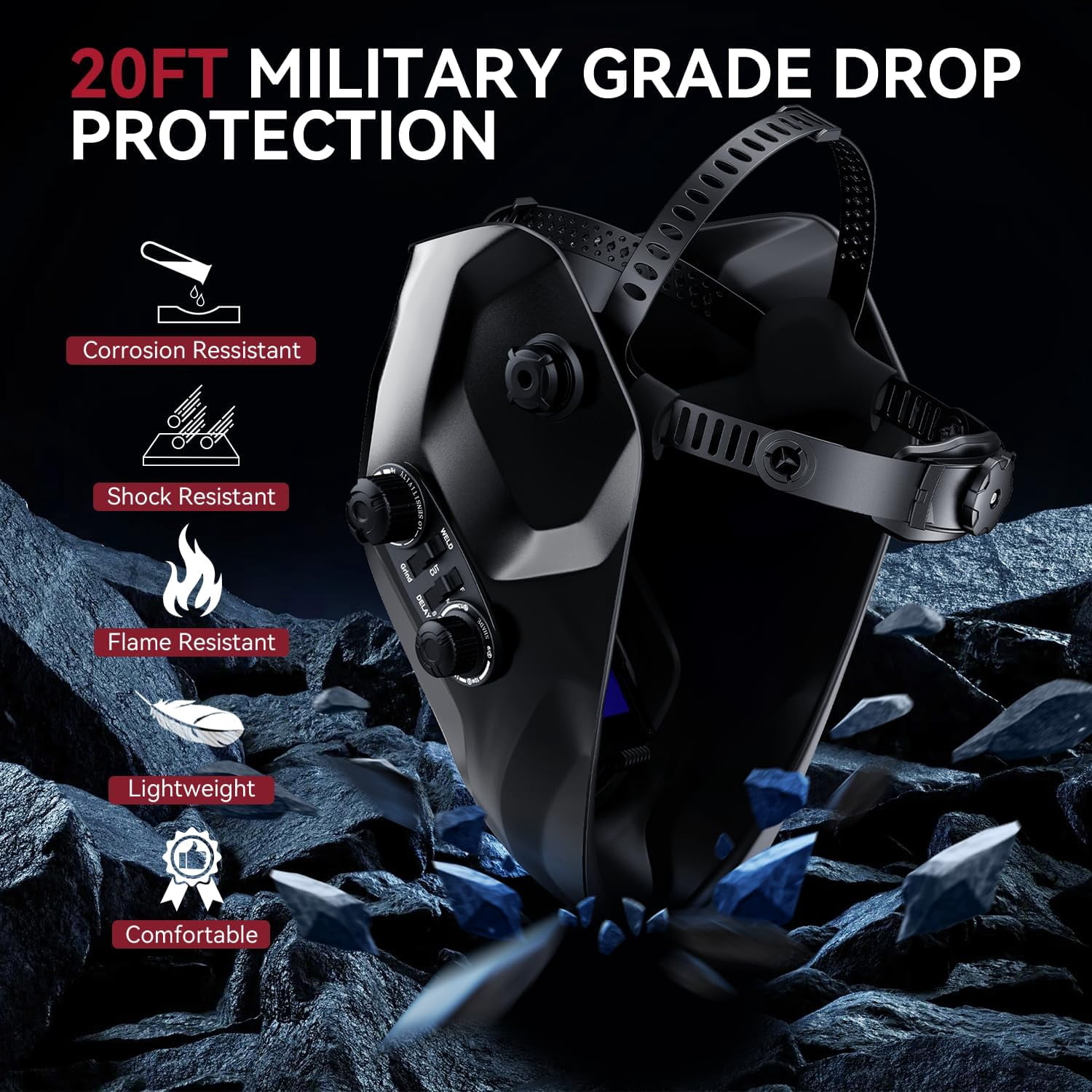ARCCAPTAIN Welding Helmet, Welding Mask True Color Auto Darkening, Large Viewing Screen