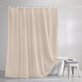 thumbnail image 4 of Shower Curtains for Bathroom-60"x72",Solid Pure Cyan Champagne Waterproof Bath Curtain Grommet Shower Curtain Set with Hooks, 4 of 9