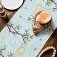 thumbnail image 4 of Table Runner - 72 Inch Long, Turquoise Easter Bunny Kitchen Dining Table Runner Dresser Scarves, Spring Easter Eggs Floral Wooden Farmhouse Decor for Coffee Tables Wedding Party Banquet, 4 of 8
