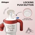 thumbnail image 2 of Sidagar 20 oz Ceramic Lined Insulated Tumbler with One-Touch Lid, Straw and Handle, Saturday White, 2 of 9