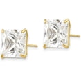 thumbnail image 2 of Solid 14k Yellow Gold 10mm Square CZ Post Earrings - 11mm, 2 of 6
