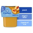 thumbnail image 3 of (4 pack) Gerber Stage 2 Baby Food, Peach Puree Tubs, Baby Puree, 2PK 8 oz, 3 of 13