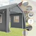 thumbnail image 5 of Carport, 10'x 20' Heavy Duty Carport with Roll-up Ventilated Windows, Reinforced Portable Garage with Removable Sidewalls & Doors for Car, Truck, Boat, Car Canopy with All-Season Tarp, Gray, 5 of 7