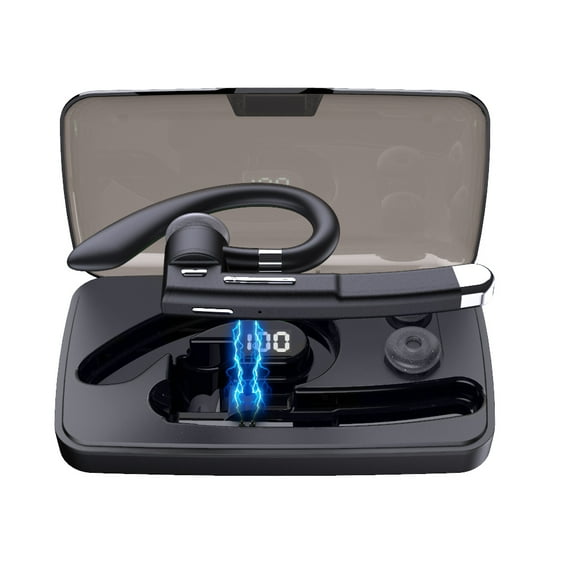 Bluetooth Headset for Cell Phones, Bluetooth Earpiece 5.0 with Noise Cancelling, 16Hrs Talktime with Charging Case Hands-Free Earphones Compatible iPhone Android Driving/Business/Office