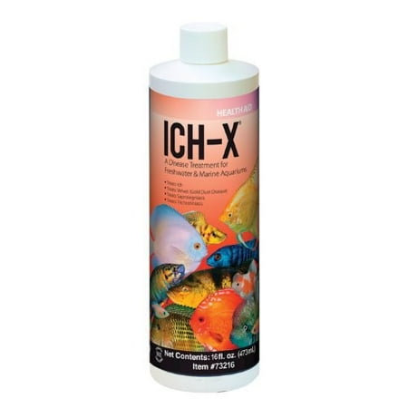 Hikari Aquarium Solutions Ich-X Liquid Treatment Bottle, 16 (Best Reef Safe Ich Treatment)
